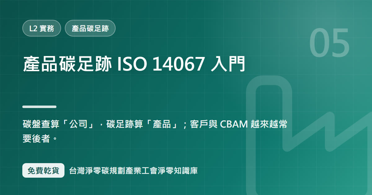 產品碳足跡 ISO 14067 入門