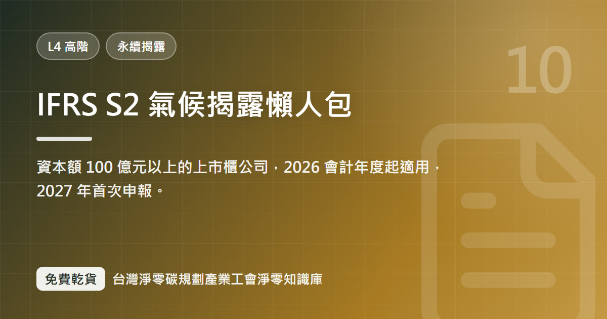 IFRS S2 氣候揭露懶人包